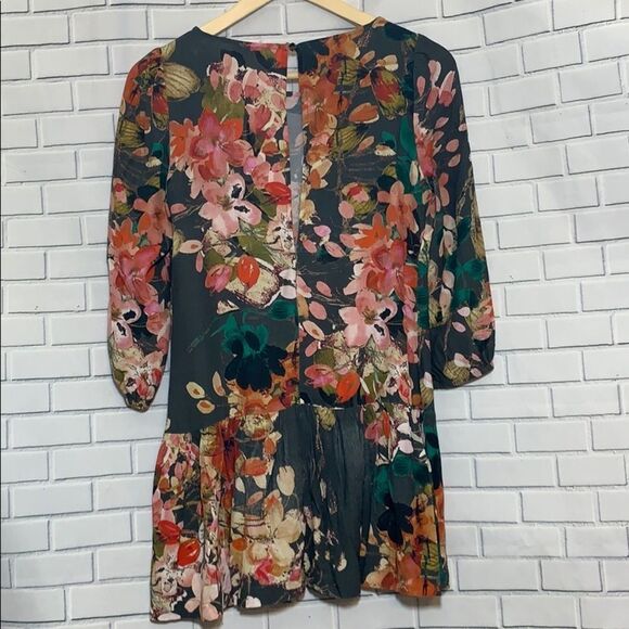 Meadow Rue Minutiae Drop Waist Floral Dress Sz 2 - Picture 3 of 4